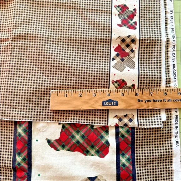Daisy Kingdom Scottie Border #2701 Fabric 1997 Plaid Terrier Quilting Cotton - Picture 8 of 12